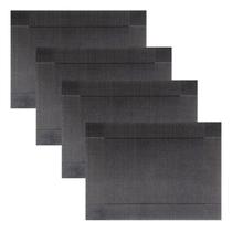 Kit Com 4 Peças Jogo Americano Textilene Colorê Preto 45x30cm uzoo