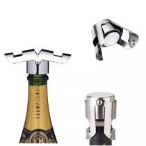 kit com 4 Peças - Tampa Para Champagne Espumante Rolha Inox Design De Luxo - SPM