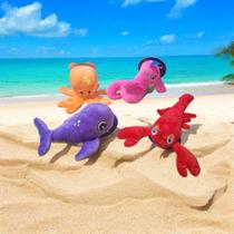 Kit com 4 Pelúcias Fundo Do Mar Peixes Diversos Animais Marinho MayLon Pet