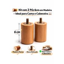 Kit com 4 Pés 6cm em Madeira Ideal para Cama e Cabeceira