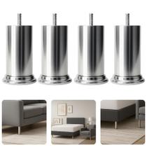Kit Com 4 Pés Concreto 8cm Rosca Soberba Móveis Pesados Cama Box Estofados