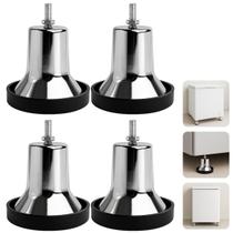 Kit Com 4 Pés Cromado 8cm Eletrodoméstico Geladeira Fogão Máquina De Lavar Rosca Máquina 5 16 Kit Com 4 Pés Cromado 8cm Eletrodoméstico Geladeira Fogão Máquina De Lavar Rosca Máquina 5 16