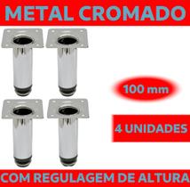 Kit com 4 pés inox 10cm/12cm/15cm para armários/móveis em geral