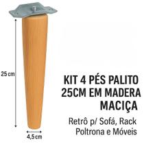 Kit com 4 Pés Palito 25cm Chapinha Chanfrada Ideal para Sofá, Rack, Móveis Kit com 4 Pés Palito 25cm Chapinha Chanfrada Ideal para Sofá, Rack, Móveis
