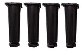 Kit com 4 Pés Para Gabinete de Pia Armário Balcão 14cm Regulável Geli Preto