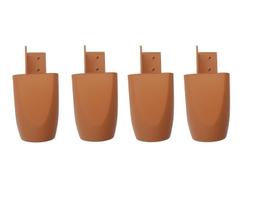 Kit com 4 Pés para Multiusos Guarda Roupas 7cm Mari Caramelo