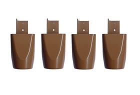Kit com 4 Pés para Multiusos Guarda Roupas 7cm Mari Marrom