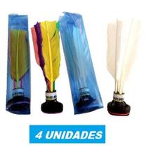 Kit Com 4 Petecas Brasil Gold Branca Ou Colorida