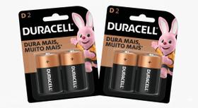 Kit com 4 Pilha Duracell Alcalina Grande D. Kit com 4 Pilha Duracell Alcalina Grande D.