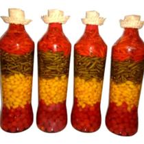 Kit Com 4 Pimenta Em Conserva Picante Mista Artesanal 900 G