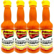 Kit com 4 Pimentas Scorpion Nativa 150ml A 2ª Mais picante Kit com 4 Pimentas Scorpion Nativa 150ml A 2ª Mais picante