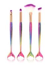 Kit com 4 Pincéis Maquiagem Sereia