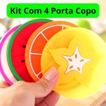 Kit Com 4 Porta Copos Silicone Para Drinques Sucos Refrigerante Cerveja Drinks