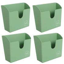Kit Com 4 Porta Guardanapo Slim Quadrado Plástico Para Mesa Cozinha Bar Kit Com 4 Porta Guardanapo Slim Quadrado Plástico Para Mesa Cozinha Bar