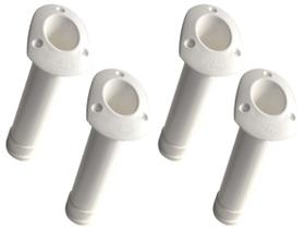 Kit com 4 Porta Varas de Embutir inclinado 30 Silver Náutica Caiaque Lancha