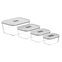 Kit com 4 potes herméticos de vidro borossilicato fresh lock Kit com 4 potes herméticos de vidro borossilicato fresh lock