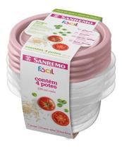 Kit Com 4 Potes Herméticos Para Comida De Criança Bebê