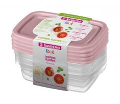 Kit Com 4 Potes Herméticos Para Comida De Criança Bebê