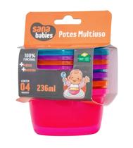 Kit com 4 Potes Papinha Multiuso BPA Free Sana Babies Menina