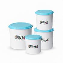 Kit com 4 potes para Mantimento com tampa Redondo -Decorado Kit com 4 potes para Mantimento com tampa Redondo -Decorado