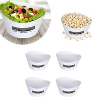 Kit Com 4 Potes Vasilha Multiuso 3,5l Grande Plástico Branco