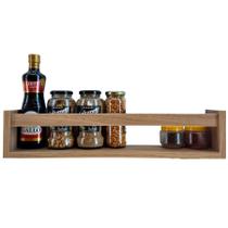 Kit Com 4 Prateleiras De Cozinha Estante De Tempero Nicho De Parede Mdf Madeira 55cm - Arte cedro