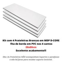 Kit Com 4 Prateleiras (sem Suportes) Em Mdp Cor Branca 20x80