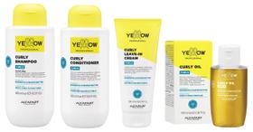 Kit Com 4 Produtos para Cabelos Cacheados Yellow Curls Kit Com 4 Produtos para Cabelos Cacheados Yellow Curls