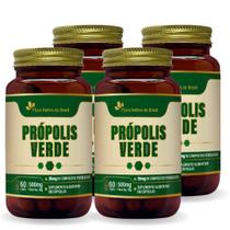 Kit Com 4 - Própolis Verde 60 Capsulas de 500mg Flora Nativa do Brasil