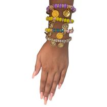 Kit Com 4 Pulseiras Ciganas Cristal e Silicone