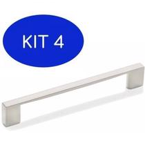 Kit com 4 Puxadores de Zinco Cromado 141MM