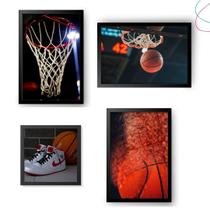 Kit com 4 Quadros Decorativos Basquete loucos por basquete - Creative Cat