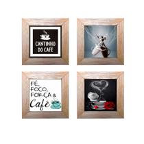 Kit com 4 quadros decorativos cantinho do Café Cozinha