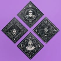 Kit com 4 Quadros Vilãs Estampadas da Disney Kit com 4 Quadros Vilãs Estampadas da Disney