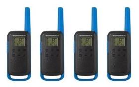 Kit com 4 Radios Motorola Talkabout T270 22 Canais/40 KM - Preto/Azul