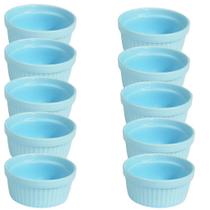 Kit com 4 Ramequim em Porcelana Premium Forminha Finger Food Azul