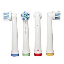 Kit com 4 Refil Compatível Cross Action para Escova Elétrica Oral-B Braun Genius X 8000 Vitality Pro Saude 2000 5000 Precision Clean
