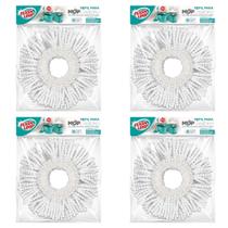Kit Com 4 Refil MOP Giratório Flash Limp Lavável e 100% De Microfibra RMOP8210