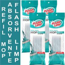 Kit com 4 refil para mop flash limp limpeza geral plus absorvente