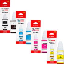 Kit com 4 Refil Tinta Canon Gi190 G1100 G2100 G3100 G4100 Todas as Cores