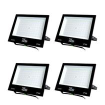 Kit com 4 Refletores LED 200W IP66 6000K Bivolt Potência, Economia e Alta Durabilidade para Ambientes Internos e Externos