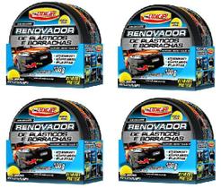 Kit Com 4 Renovador De Plásticos E Borrachas Luxcar 100g
