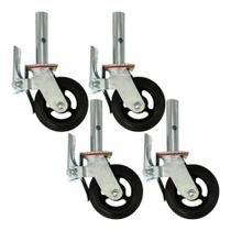 Kit com 4 Roda Para Andaime Rodízio De Borracha E Ferro 330mm 200kg Kit com 4 Roda Para Andaime Rodízio De Borracha E Ferro 330mm 200kg