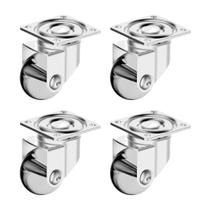 Kit Com 4 Rodízios de Silicone Gel Para Móveis e Equipamentos Sendo Todos Sem Freio 35mm Pequeno