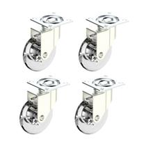 Kit Com 4 Rodízios de Silicone Gel Para Móveis e Equipamentos Sendo Todos Sem Freio 75mm Grande