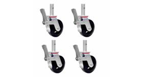 Kit com 4 rodízios giratórios com freio para andaime Kit com 4 rodízios giratórios com freio para andaime