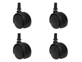 Kit com 4 Rodízios Rodinhas Giratória 40mm com Pino + Bucha Kit com 4 Rodízios Rodinhas Giratória 40mm com Pino + Bucha