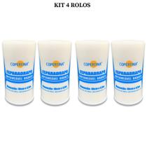 Kit Com 4 Rolos Esparadrapo Impermeavel 5cm X 4,5m Curativo Branco Gaze