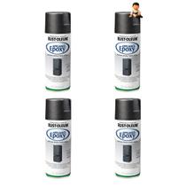 Kit com 4 rust-oleum spray epoxi preto brilhante