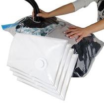 Kit com 4 Saco A Vácuo Para Roupas Tamanho G 70x100cm Porta Edredom Cobertor Toalhas Organizador Mala de Viagem